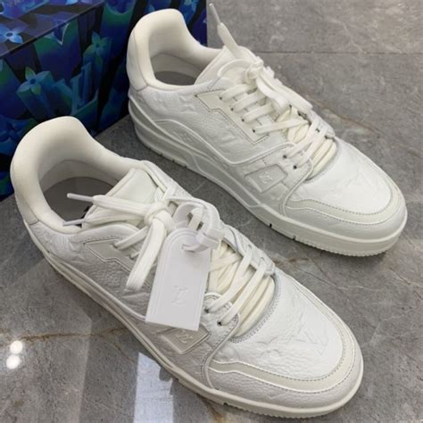 louis vuitton trainer sneaker white|Run Away Trainer .